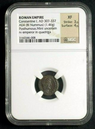 Ae4 Of Roman Emperor Constantine I The Great,  Hand Of God Issue Ngc Xf 6008