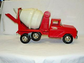 Vintage Red Tonka Cement Mixer Truck Pressed Steel Toy