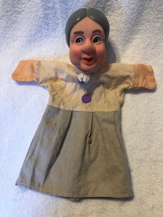 Vintage Mister Rogers Hand Puppet Rubber Cloth Old Woman