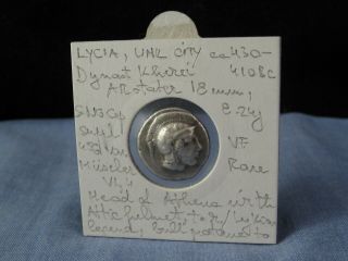 Ancient Greek Silver Coin Lycia Turkey Ar Stater 430 - 410 Bc Athena Vf