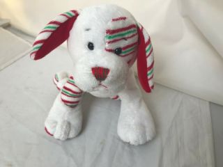 Webkinz Peppermint Puppy Dog Hm467 No Code Cond White Green Red