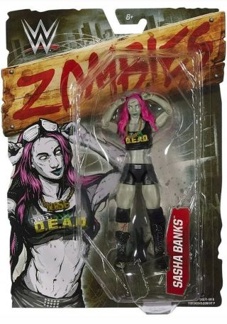 Wwe Zombie Series Sasha Banks Boss Zombie Figure Mattel Approx.  6 "