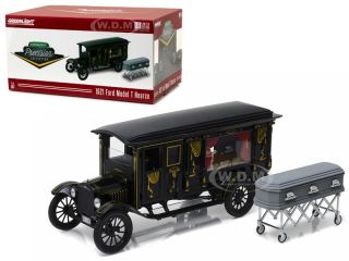 Boxdamaged 1921 Ford Model T Ornate Carved Hearse 1/18 Greenlight 18013