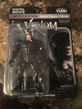 Venom Limited Edition Action Figure Walmart Ex 3138/5000 With Vudu Digital Movie