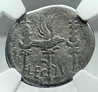 Mark Antony Cleopatra Lover 32bc Ancient Silver Roman Coin Legion Iv Ngc I79180