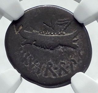 Mark Antony Cleopatra Lover 32bc Ancient Silver Roman Coin For Legion Ngc I81129
