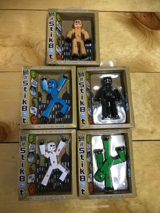 Stikbot Stop Motion Figures 5 Pack Animation App Official Boxes - 5