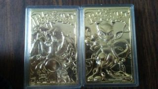1999 Pokemon Mewtwo & Charizard 23k Gold - Plated Limited Edition Card 150 06