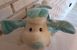 Cuddle Barn Dreamy Gently Plush Stuffed Dog White Blue Sing White Christmas