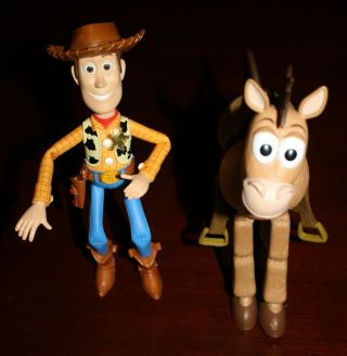 Disney Pixar Toy Story 7 " Sheriff Woody W Hat Action Figure & Bullseye The Horse