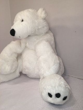 VGUC - 17” 2010 Toys R Us White Polar Bear Floppy Plush Stuffed Soft 2