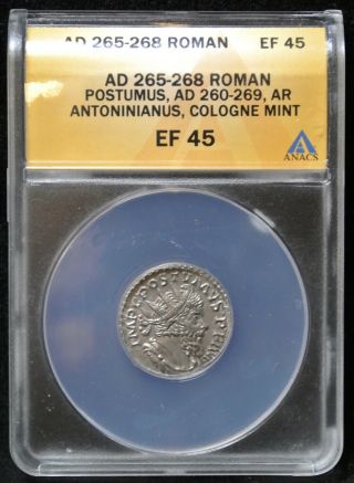 Postumus 260 - 269 Ad - Ar Antoninianus Roman Empire - Cologne - Anacs Ef 45