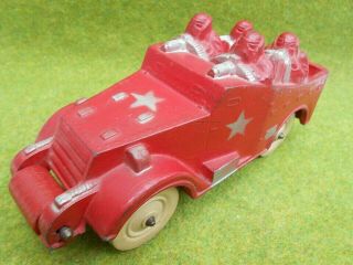 Vintage Sun Rubber U.  S.  Army Armored Scout Car In Red Exceptional