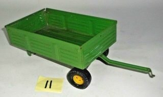 Vintage John Deere Ertl Trailer Hay Wagon Cart Pressed Steel Green Trailer 11