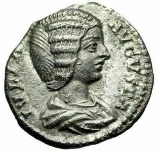 Julia Domna (wife Of Septimius Severus) Ar Denarius " Veneri Genetrici Venus " Vf