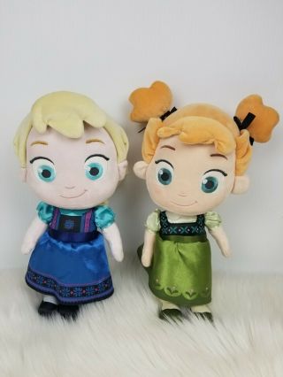 Disney Store Frozen Princess Elsa And Anna Toddler Baby Plush Doll Set 12 "