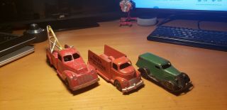 Vintage Hubley Tow Truck,  Green Wyandotte Truck And Slick Toy Truck