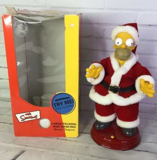 The Simpsons Large Talking And Dancing Homer Simpson Santa Christmas Animated