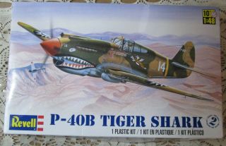 Revell P - 40b Tiger Shark 1:48 Scale Ww Ii Fighter Model Kit Intact Fighter Kit