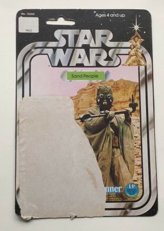 1977 Vintage Star Wars Sand People Tusken Raider Figure 12 Back A Card Cardback