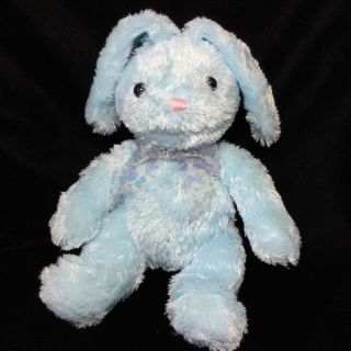 Cs International Easter Floral Bow Blue Bunny Rabbit Plush Soft Toy 10 " Stuffed