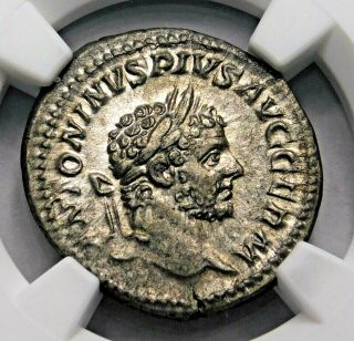 Ngc Ch Xf.  Caracalla.  Stunning Denarius.  Brother Of Geta.  Roman Silver Coin.