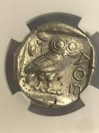 ATTICA Athens Athena Owl 440 - 404 BC AR Greek Silver Tetradrachm FULL CREST? 2