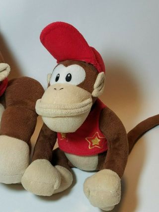 Nintendo Donkey Kong and Diddy Kong Plush Stuffed Animals Set of 2 3