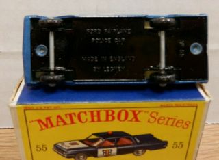 Lesney Matchbox 55 Police Patrol Car Die - Cast w/ Box 110519DBT 3