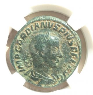 Roman Empire Gordian Iii Ad 238 - 244 Ae Sestertius Ngc Ch Fine Surfaces