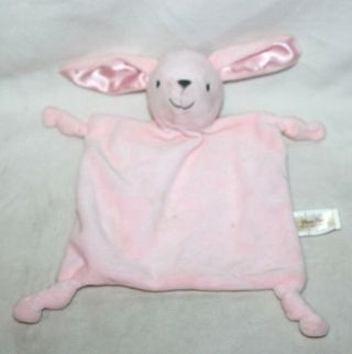 Dandee Pink Easter Bunny Rabbit Plush Security Blanket Rattle Satin Knot 13 " Htf