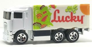 LOOSE 1996 Hot Wheels Lucky Foods Exclusive Hiway Hauler from 2 - Pack White w/5SP 2
