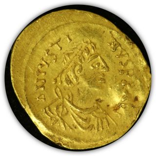 Byzantine Empire Justinian I The Great (527 - 565 Ad) Av Tremissis.  Ancient Gold