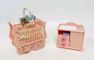 Fisher Price Loving Family Dollhouse Crib With Musical Mobile Changing Table 5 - A