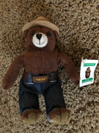 Smokey The Bear Plush Doll Stuffed Animal 6 Inches Tall With Hat And Tags 1994