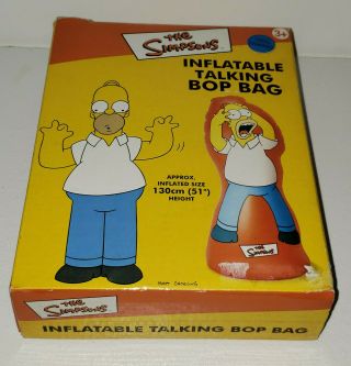 The Simpsons Homer Simpson - 51 " Inflatable Talking Bop Bag - 2001 /open Box