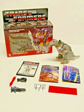 Vintage 1984 G1 Hasbro Transformers Dinobot Grimlock Complete W/ Box