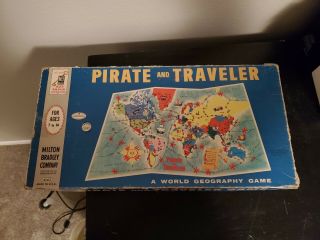 Vintage 1960 Pirate And Traveler Board Game Milton Bradley