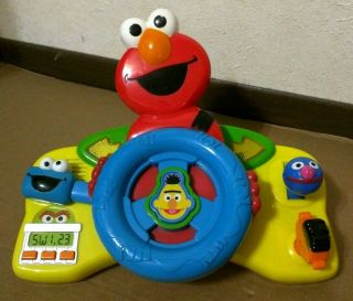 Mattel Sesame Street Giggle N Go Driver Elmo Oscar Talking Steering Wheel - 2006
