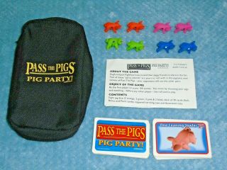 Pass The Pigs " Pig Party Edition " Game With Zippered Travel Pig Case