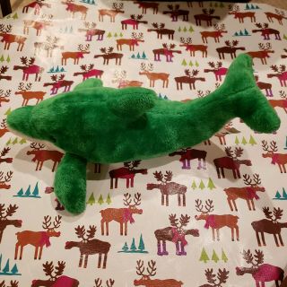 Seaworld Dolphin Plush Green Soft Toy Stuffed Animal Doll Sea World 18 "