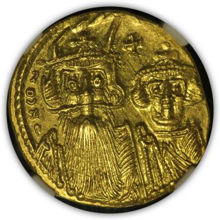 Byzantine Empire.  Constans Ii (ad 641 - 668) And Constantine Iv.  Av Solidus Ngc Ms