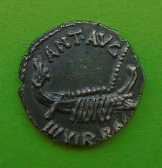 Marc Antony Ar Denarius,  Silver Ancient Legionary Coin
