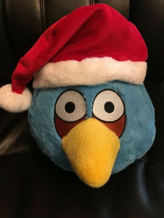 Angry Birds Plush Christmas Blue Bird Santa Hat 9 " Commonwealth 2011 Seasons
