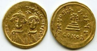 Gold Solidus,  Heraclius (610 - 641 Ad) And Heraclius Constantine,  Byzantine Empire