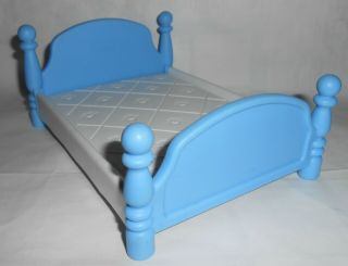 Little Tikes Grand Mansion Dollhouse Blue Parents Double Bed Bedroom Furniture
