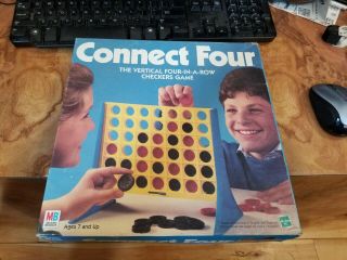 Milton Bradley Connect Four Vertical 4 - In - A - Row Checkers Game 1998 Complete