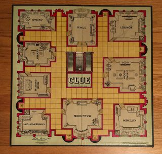 Vintage Clue Game Board By Parker Brothers 1949 - Board Only