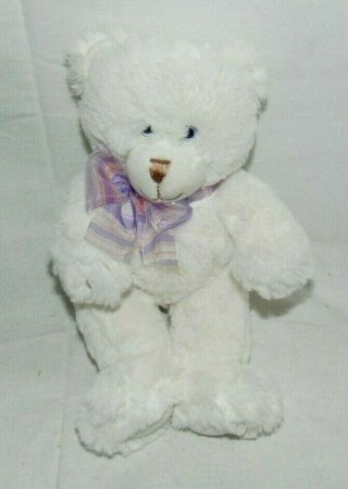 First And Main Teddy Bear White Plush Lovey Toy 1784 Dena