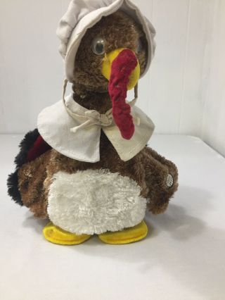 Vintage Dan Dee Singing Dancing Plush Turkey Thanksgiving Pilgrim Toy